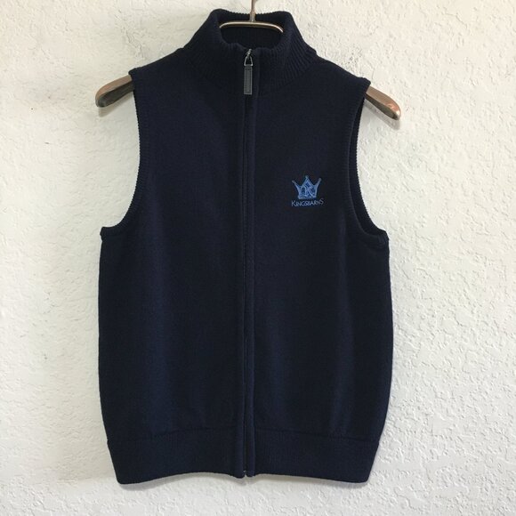 Glenbrae Kingsbarns Golf Vest NWT Womens XS Navy Blue Knit Lambswool Full Zip - Picture 1 of 13